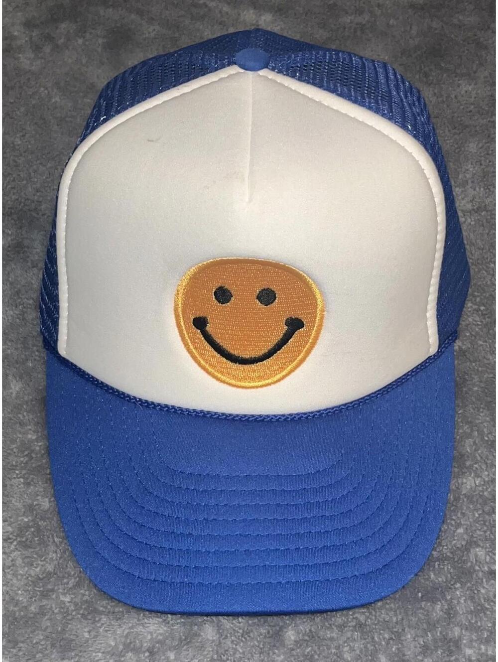 RARE Nissun Smiley Face Trucker Hat RED LIPS SnapBack Cap